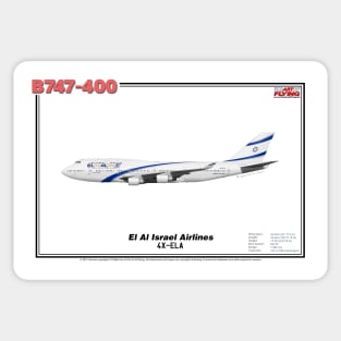 Boeing B747-400 - El Al Israel Airlines (Art Print) Sticker